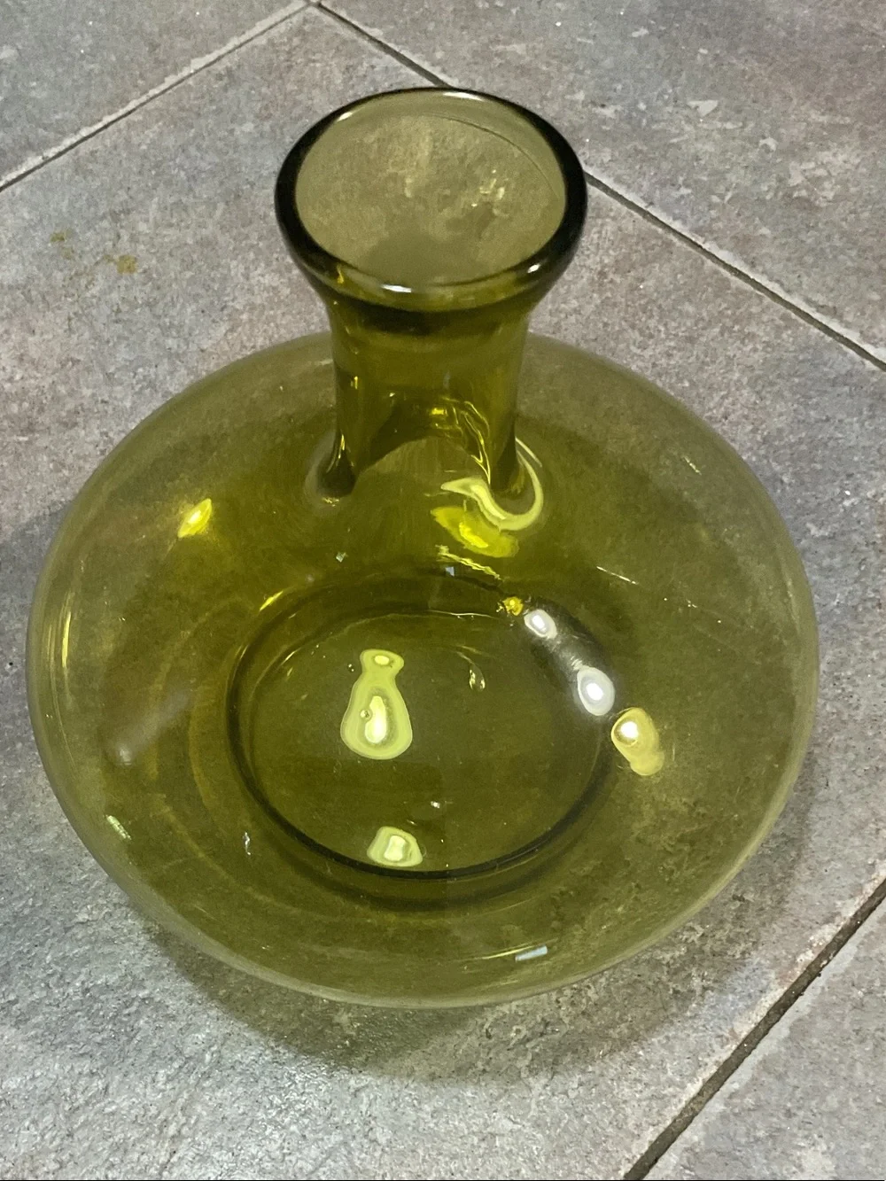 Olive Green Glass Decanter Set - 7-Piece Made in Italy